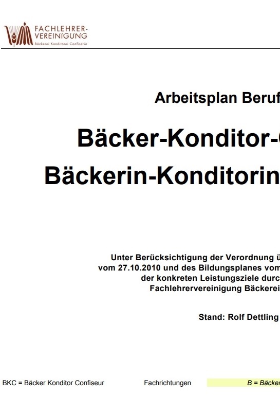 Arbeitsplan BKC EFZ